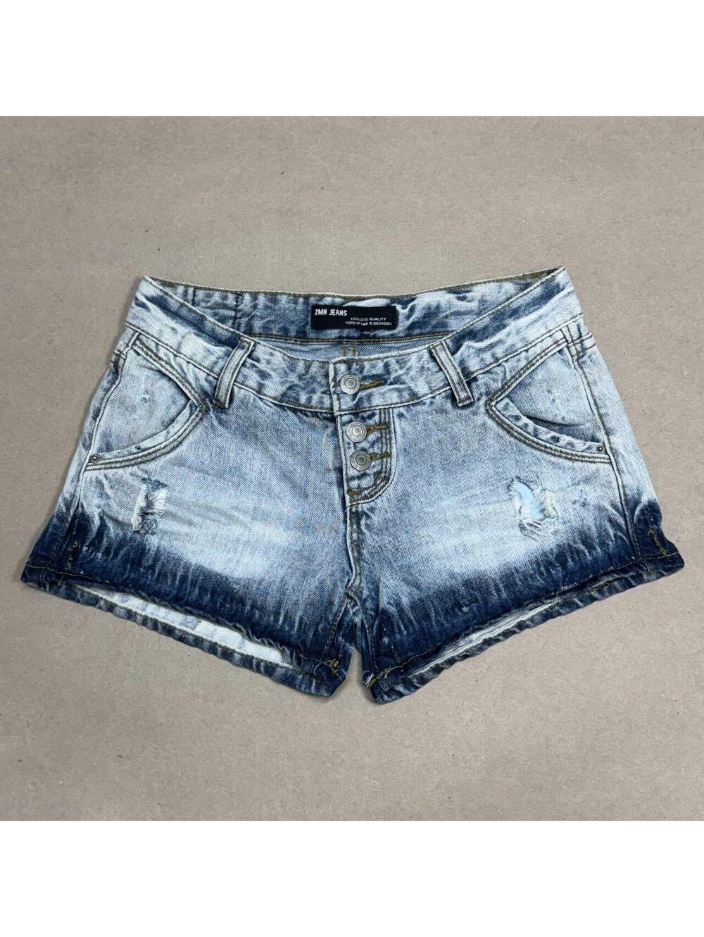 Vintage Y2K Low Rise Denim Micro Shorts Faded